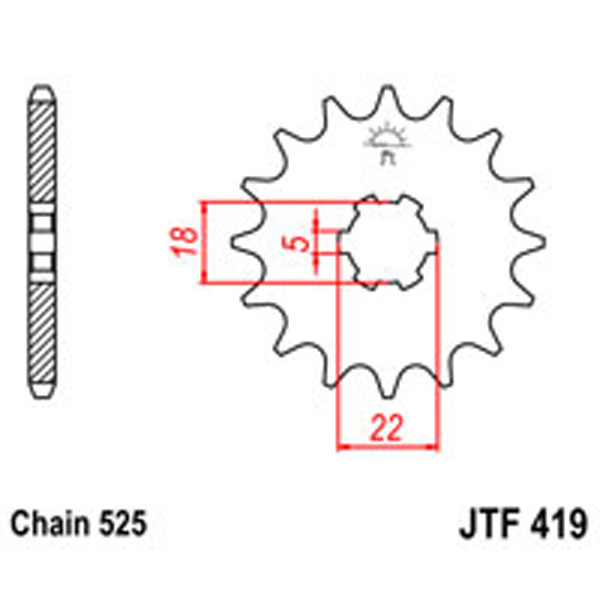 JT JT Gear Box Sprockets G/B 419-14T SUZ